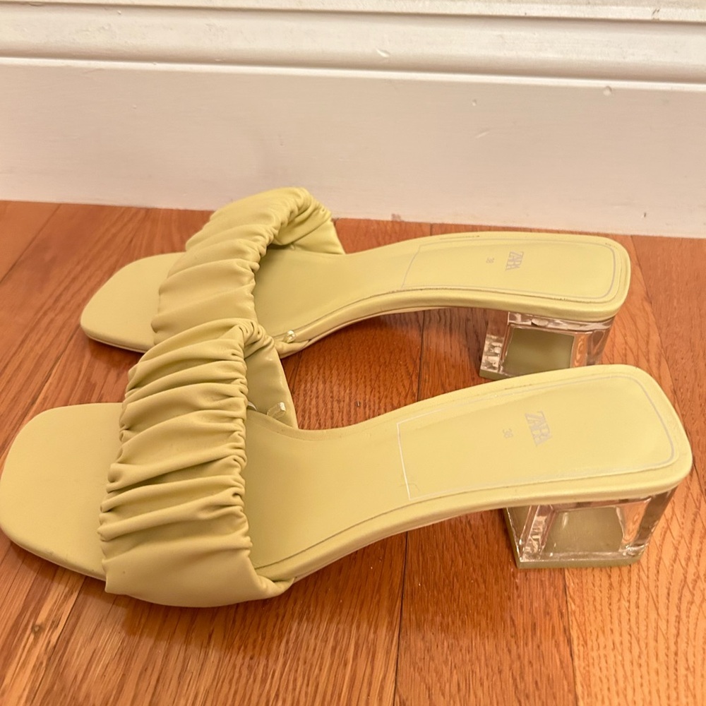 yellow zara sandals